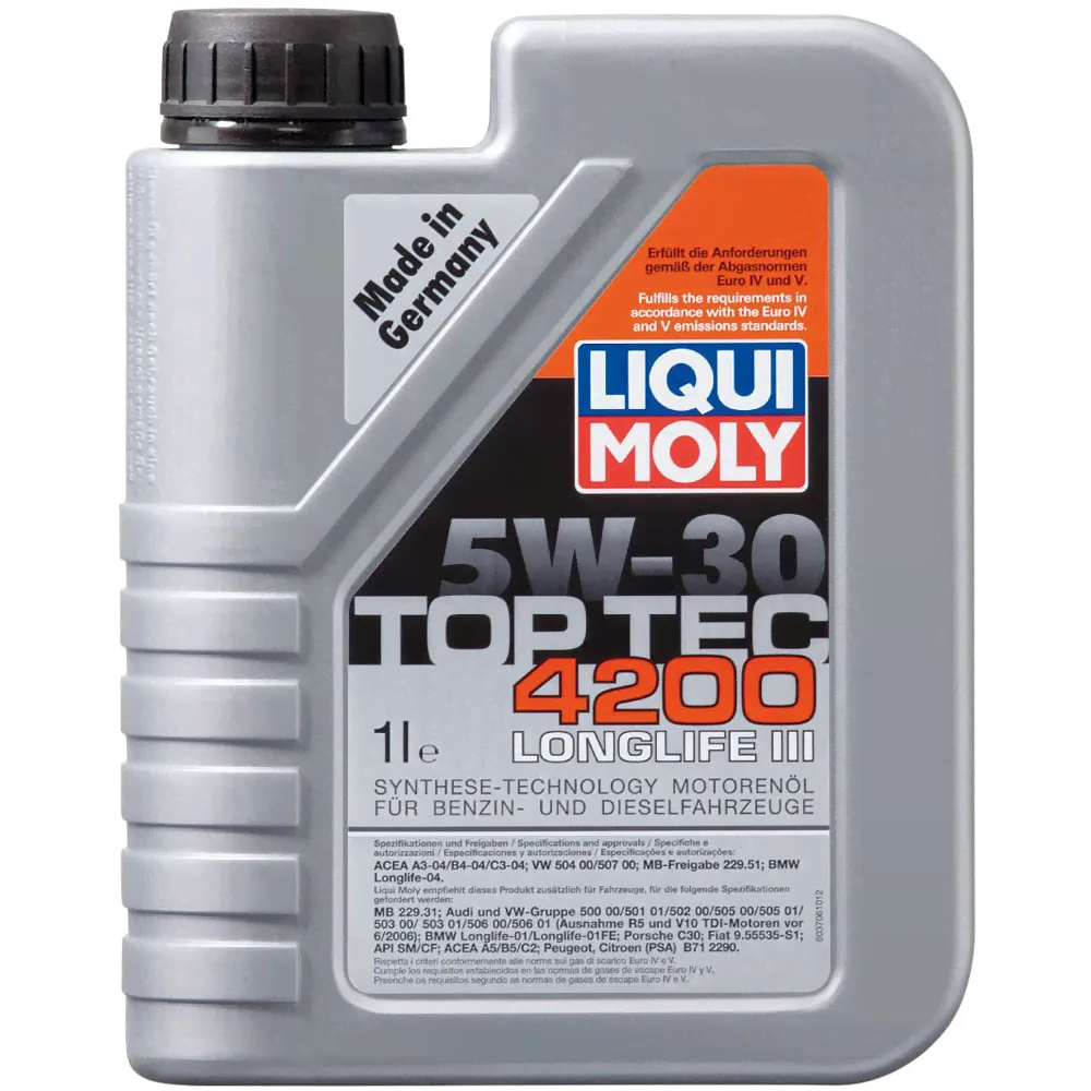 7660 LIQUI MOLY Масло LIQUI MOLY Top Tec 4200 5W30, моторное, синтетическое (1л)