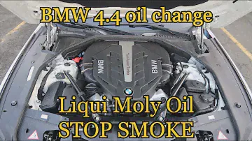 BMW 4.4 (N63) Twin Turbo Oil Change - With Liqui Moly Oil Stop Smoke (Leaking valve stem seals)