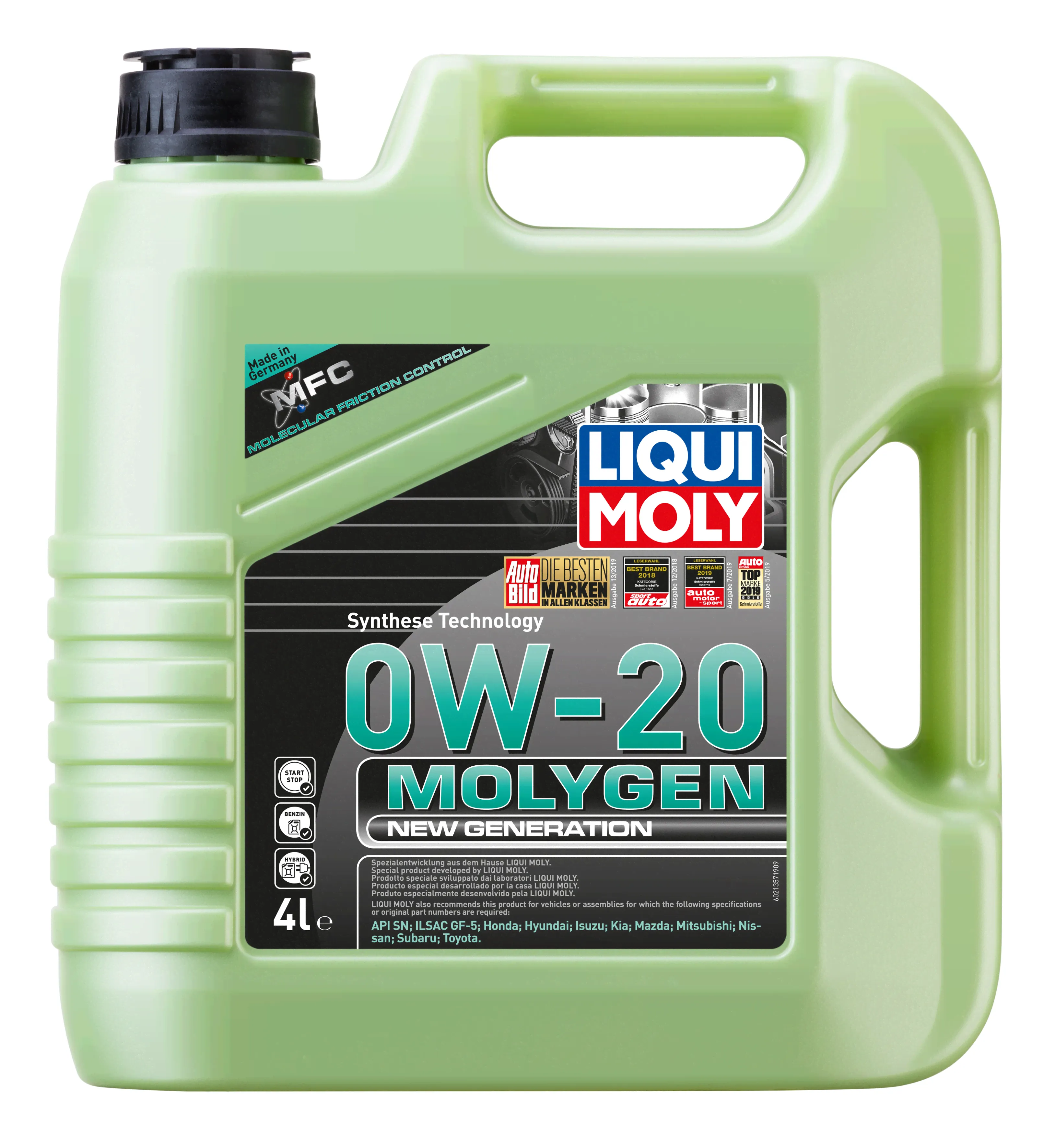 9089 LIQUI MOLY Масло моторное LIQUI MOLY 5W-30 MOLYGEN 4л синтетическое