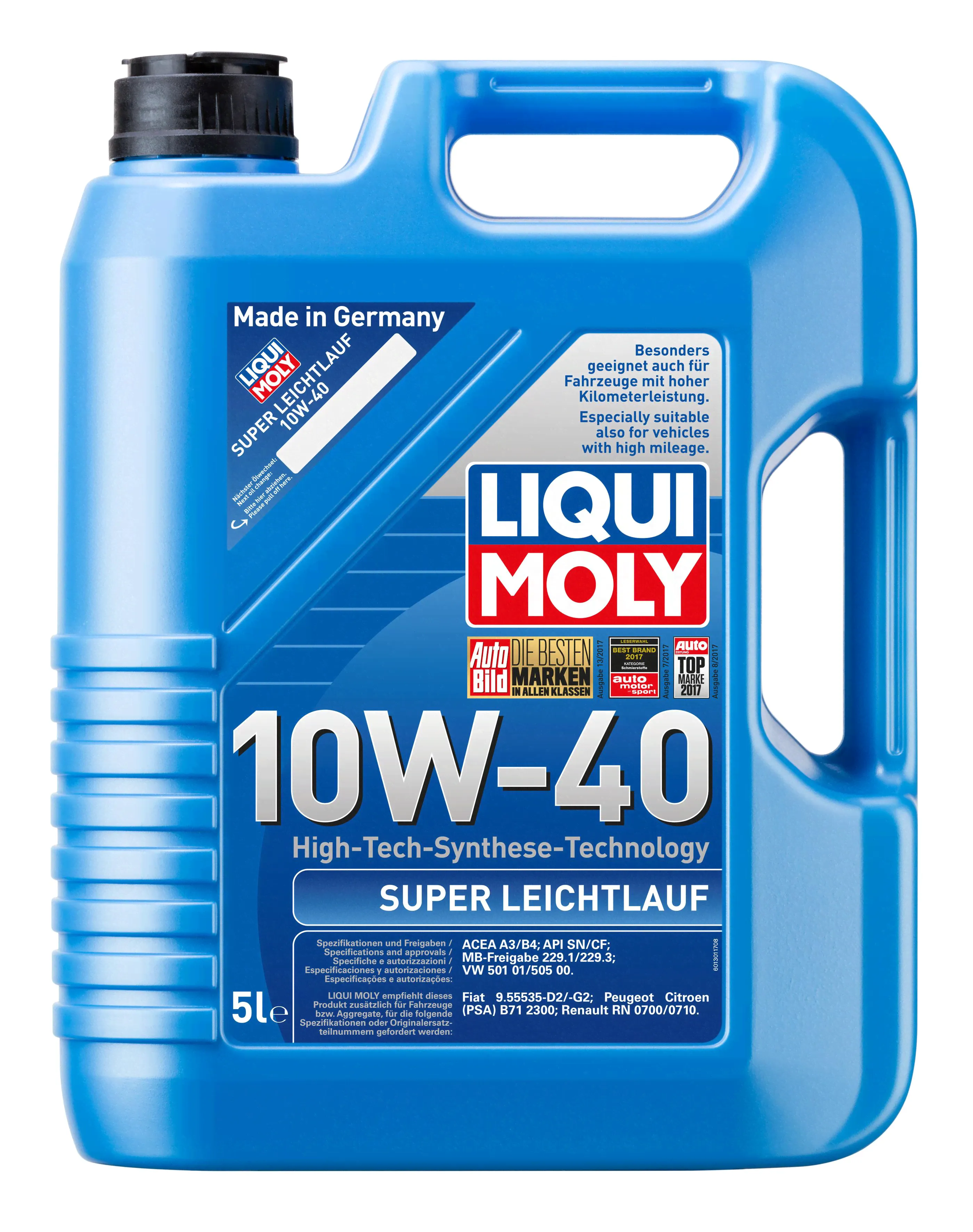 Масло моторное SUPER LEICHTLAUF 10W40 п/синт.5л LIQUI MOLY